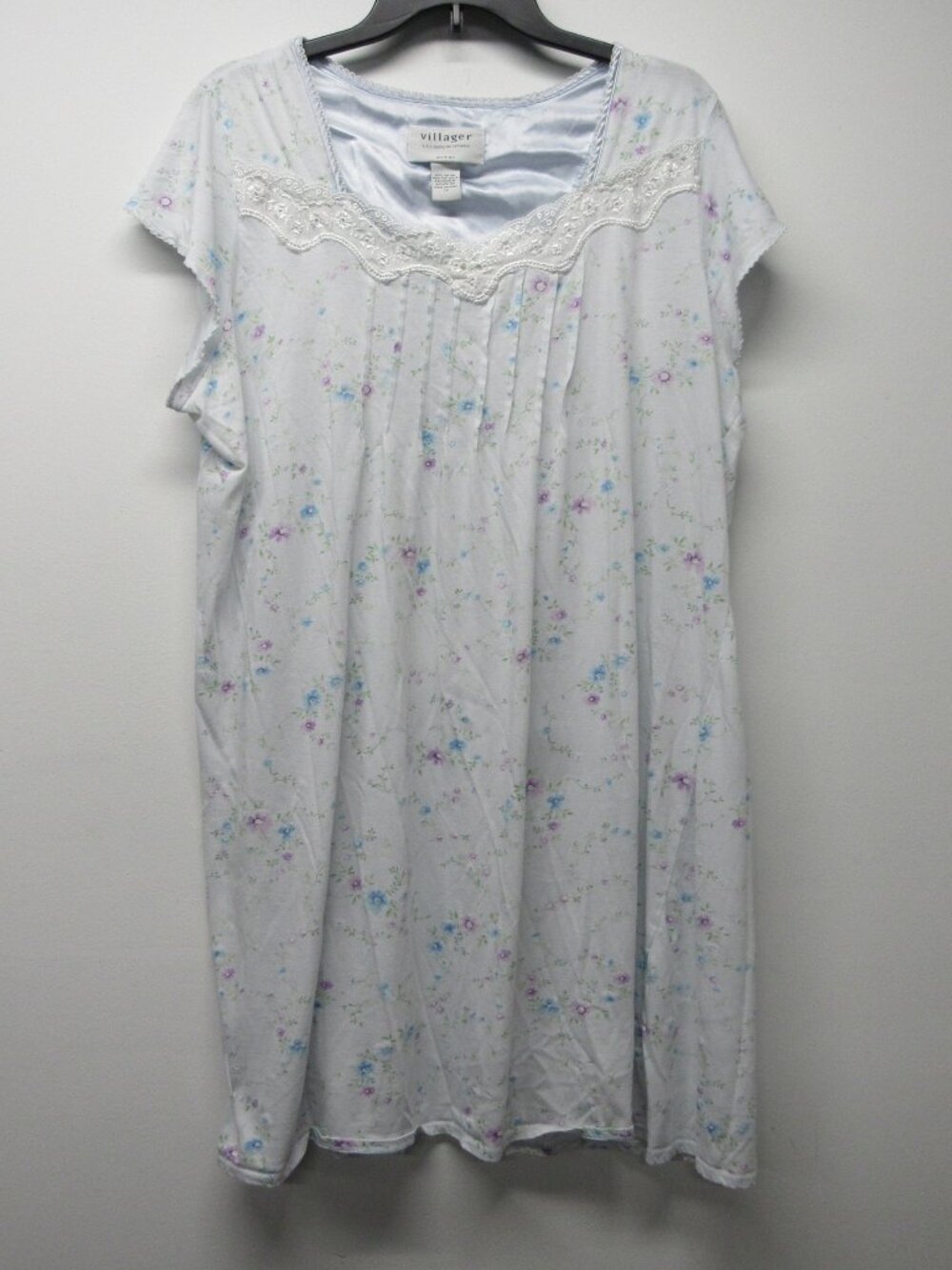 Vintage VILLIGER Liz Claiborne Ditsy Floral Short Nightgown Women's Plus Size 1X